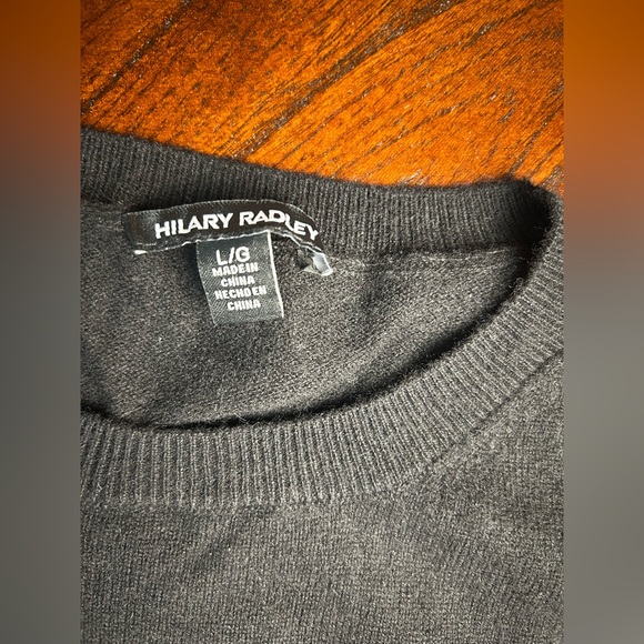 Hilary Radley Men's Dark Black Crewneck Sweater 100% cashmere size L - Picture 4 of 9